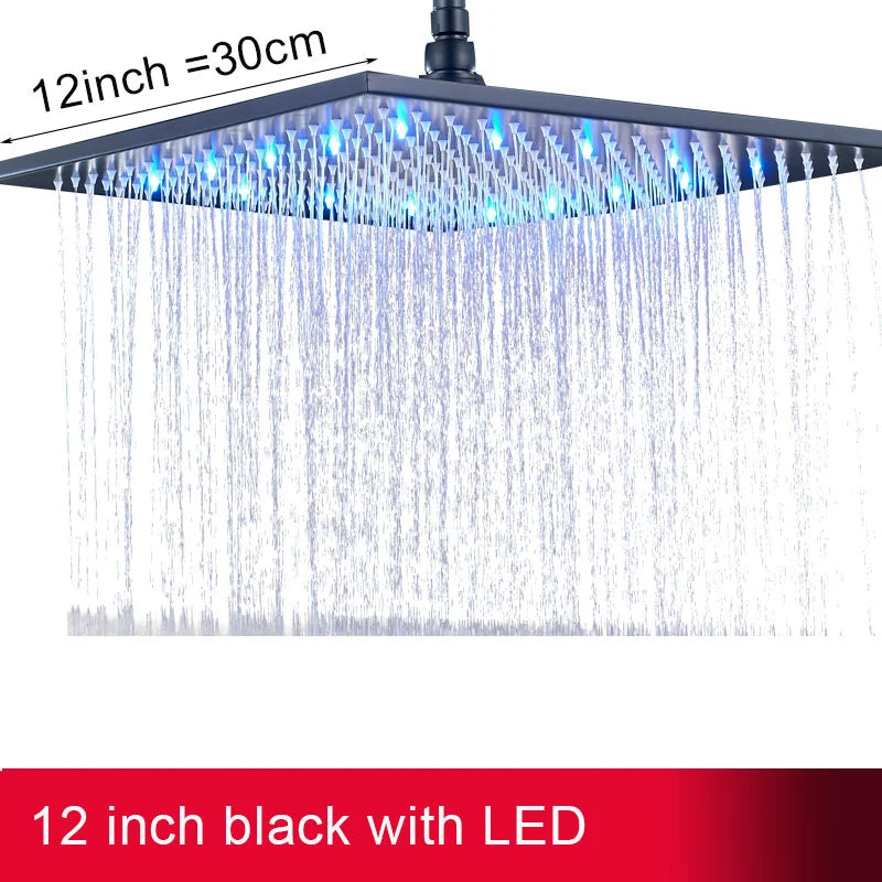 MYQualife LED Rainfall Shower Head With Integrated Lighting