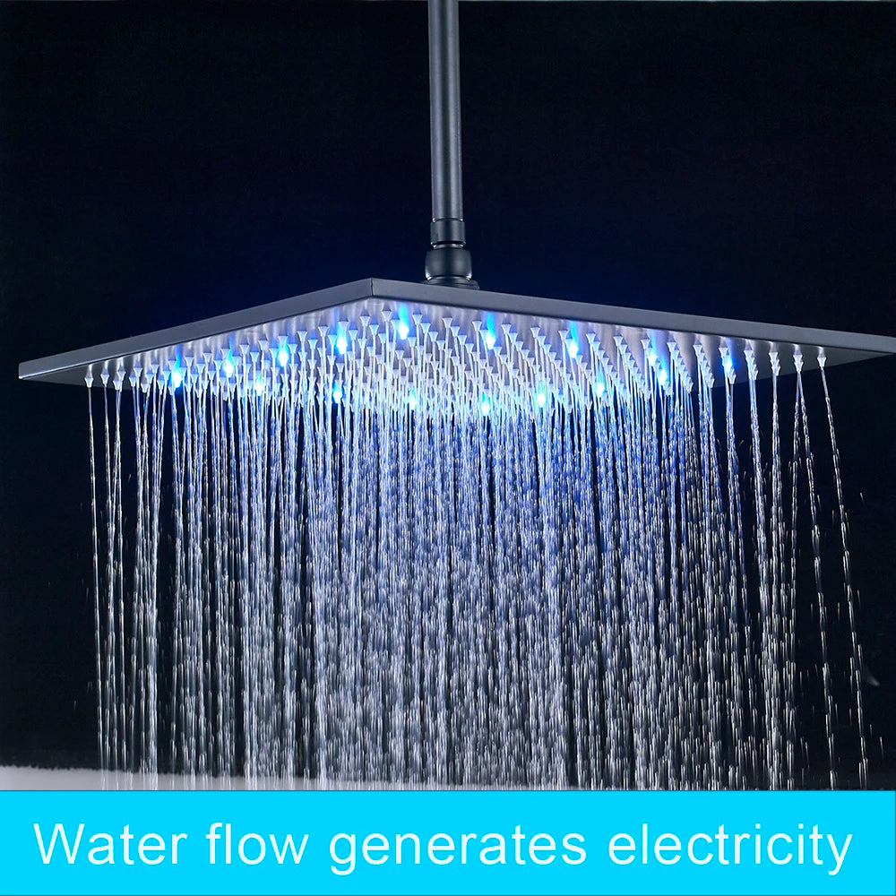 MYQualife LED Rainfall Shower Head With Integrated Lighting