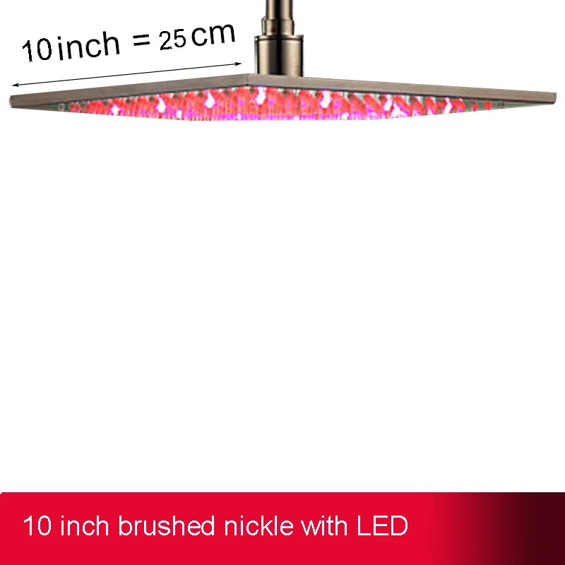 MYQualife LED Rainfall Shower Head With Integrated Lighting