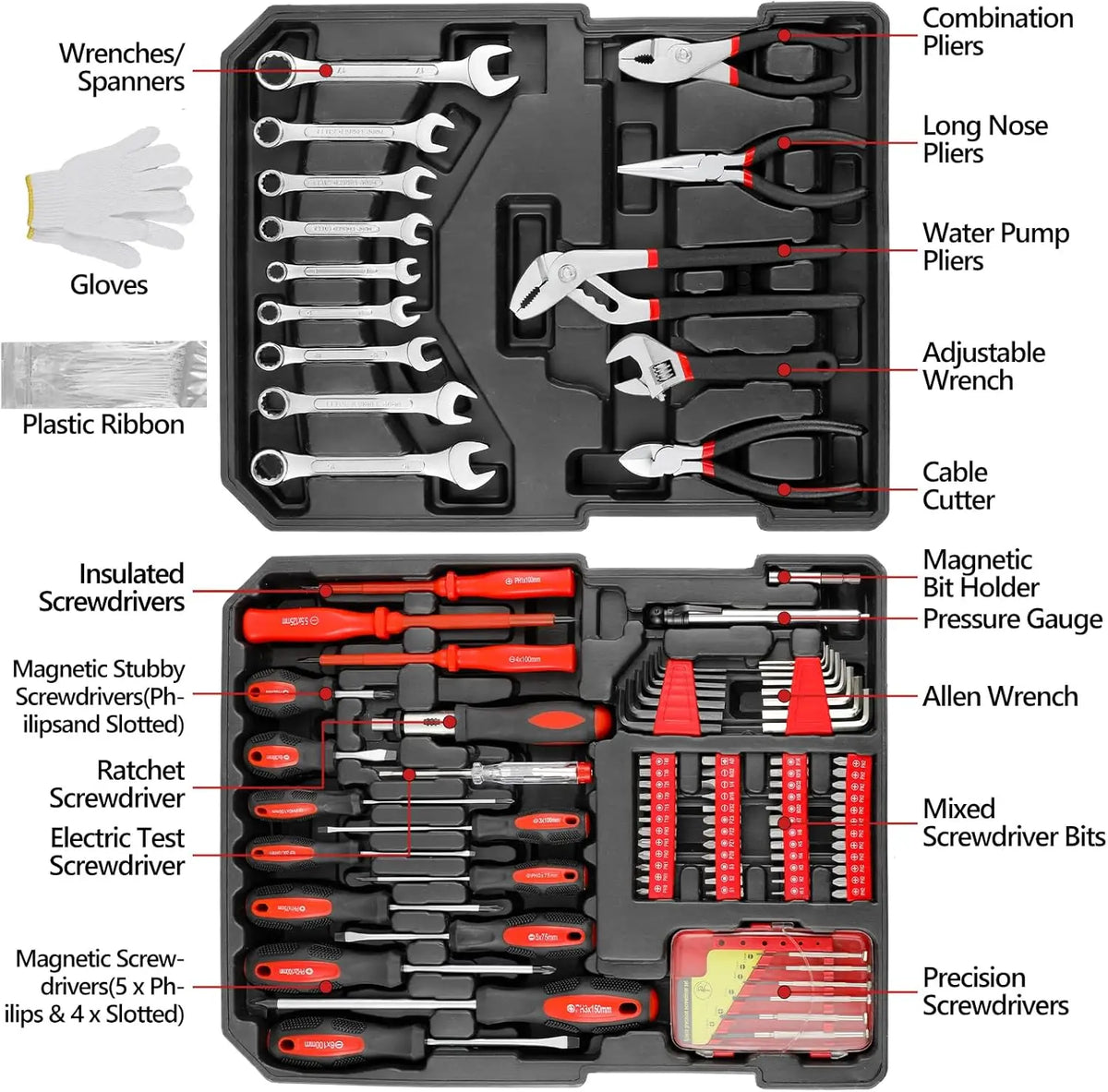 Complete Mechanic Tool Kit with Storage Case for Home Repairs