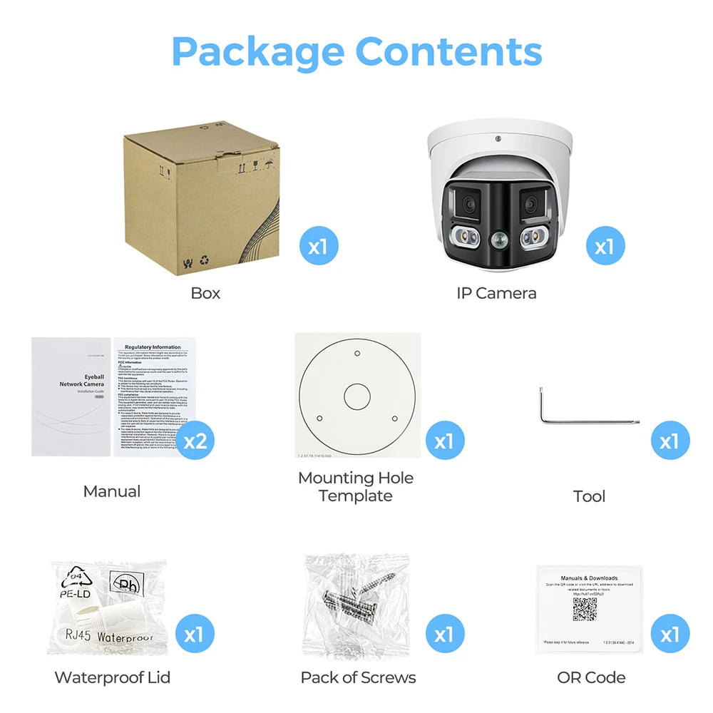 4K Dual Lens Panoramic Outdoor Security Camera With Alarm