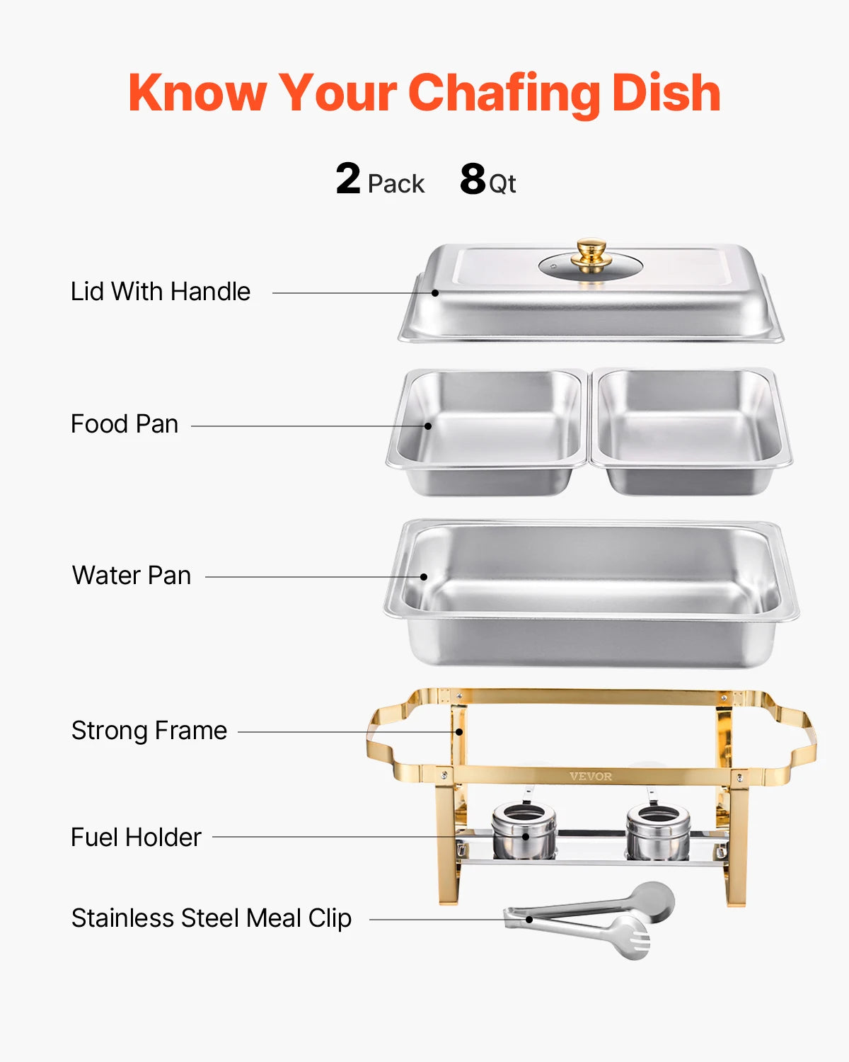 SucceBuy Stainless Steel Chafing Dish Buffet Warmer Set For Catering