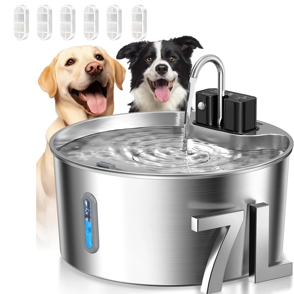 Weomg Stainless Steel Wireless Rechargeable Sensor Pet Water Fountain