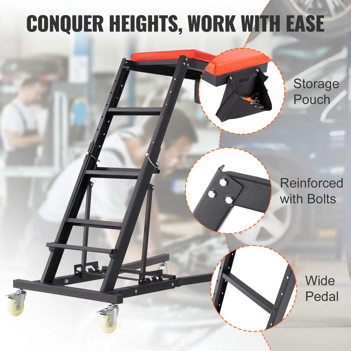SucceBuy Adjustable Automotive Topside Creeper for Comfortable Engine Repair