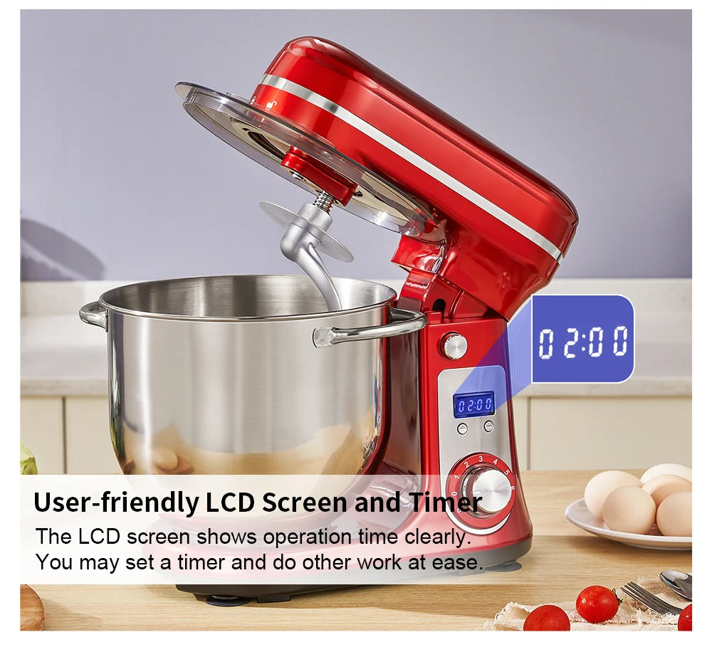 BioloMix Kitchen Stand Mixer With Dough Hook And Whisk
