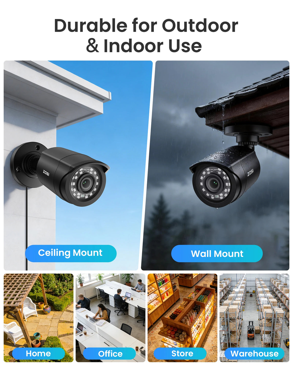 ZOSI Security Camera System With AI Human Vehicle Detection