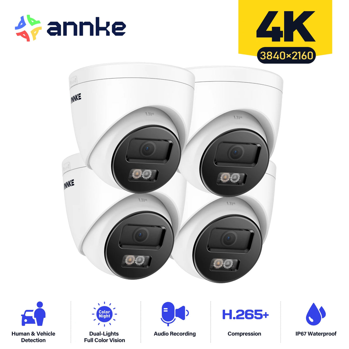 ANNKE 4K Smart Dual Light Bullet Camera With AI Detection