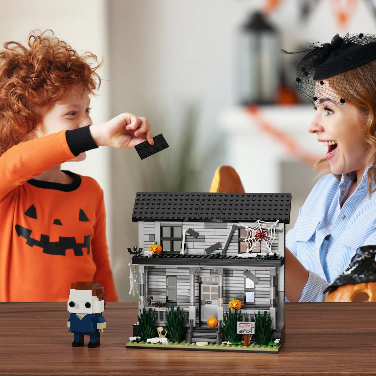 Horror Movie House Building Blocks Architecture Display Ornament