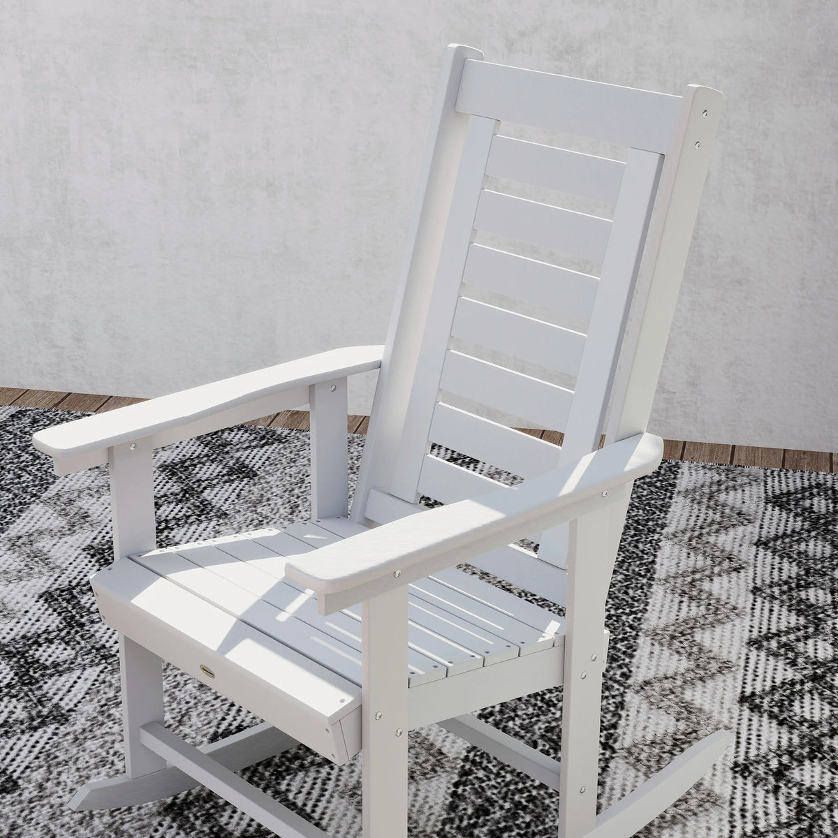 Outsunny Outdoor HDPE High Back Patio Rocking Chairs Set of Two