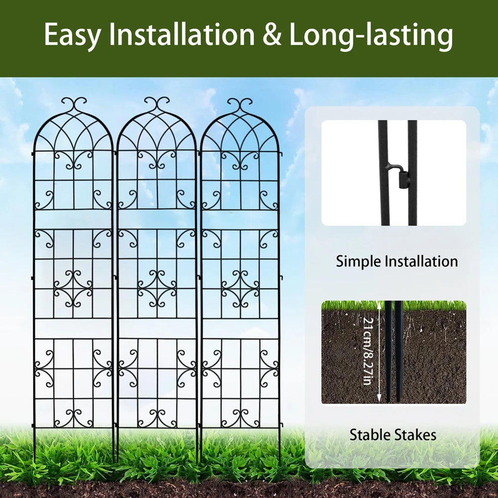 Metal Garden Trellis for Climbing Plants Vines and Outdoor Support