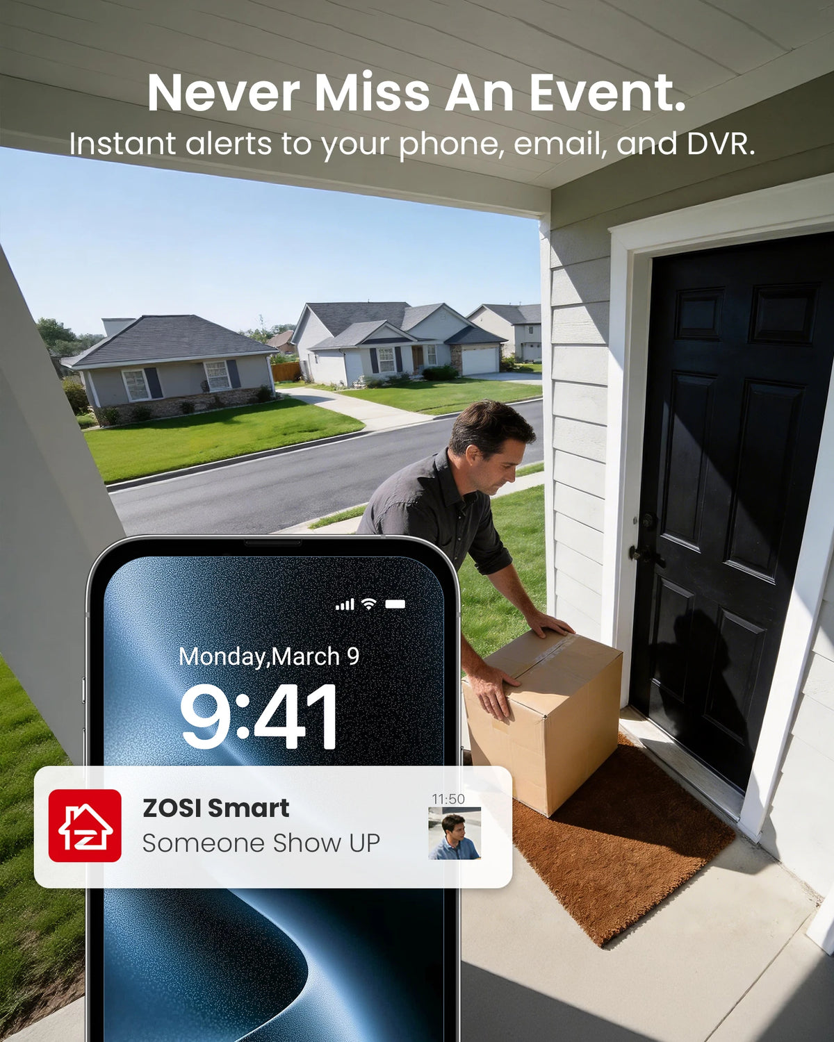 ZOSI Security Camera System With AI Human Vehicle Detection