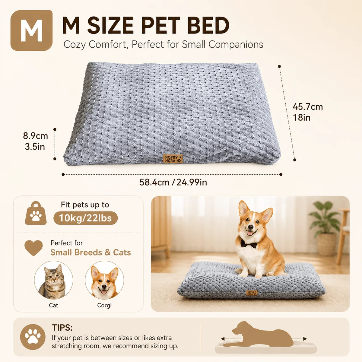BOFNL Comfortable Thickened Dog Bed Mat for Cozy Pet Bedding