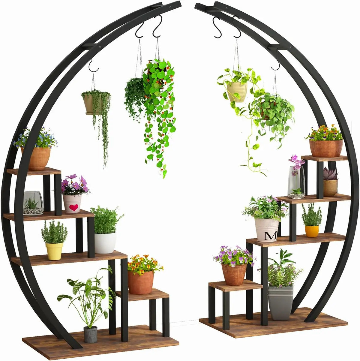 TWISTER CK Metal Plant Stand With Hanging Pot Hooks