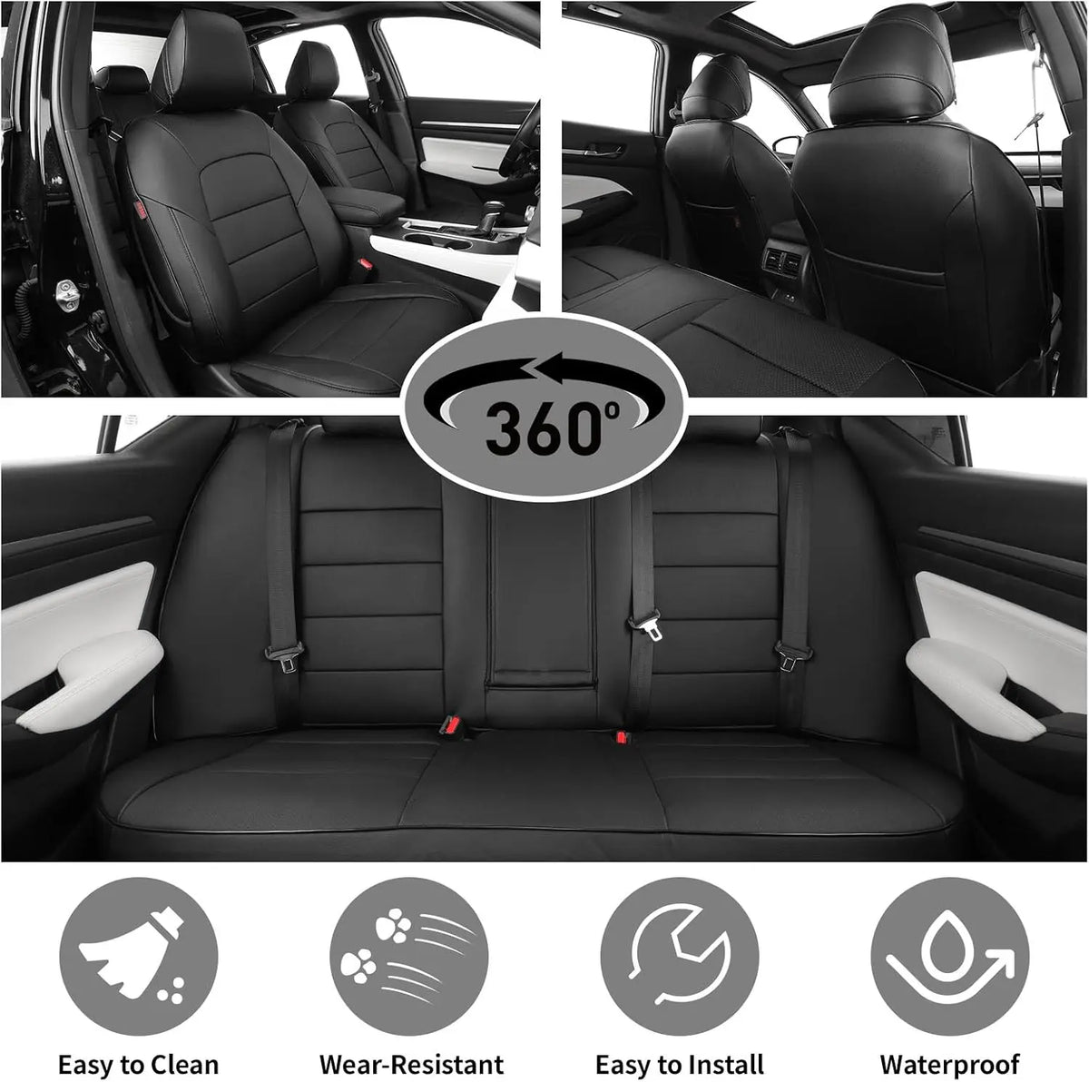 EKR Custom Fit Leather Seat Covers for Nissan Altima Sedan Models