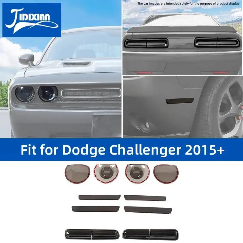JIDIXIAN Headlight Lamp Decoration Cover For Dodge Challenger
