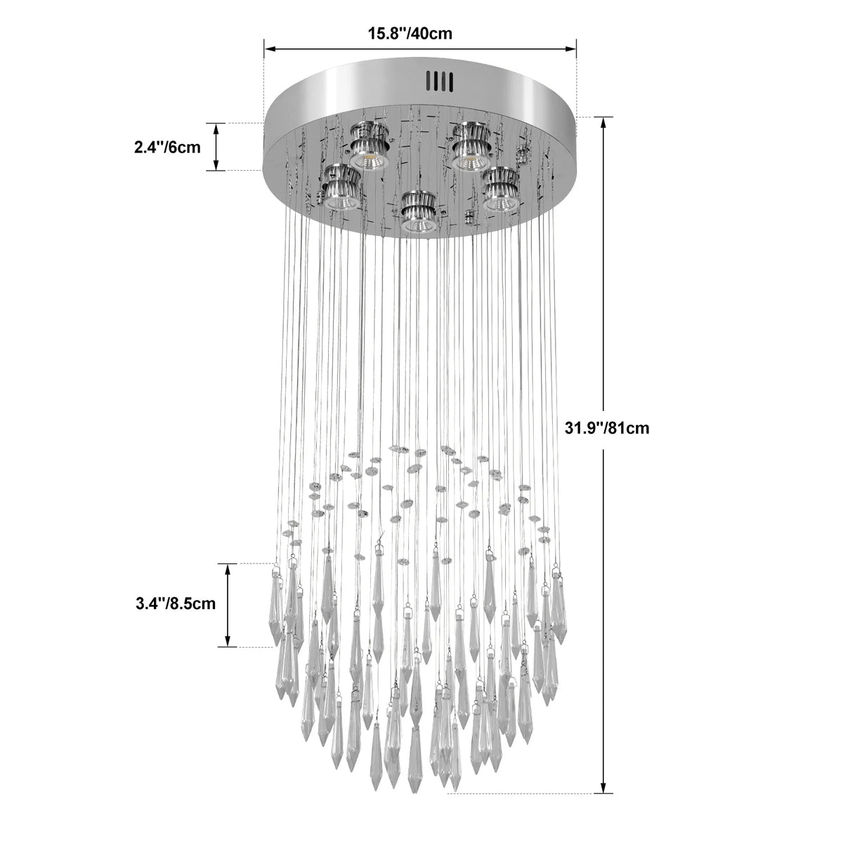 GreeLustr Crystal Ceiling Chandelier Pendant Light Fixture for Home Decor