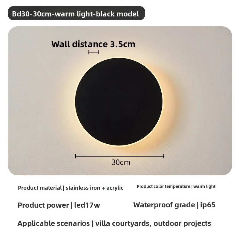 Round LED Wall Light IP65 Waterproof LED Outdoor Wall Lamp Corridor Entrance Porch Bedroom Exterior Decoration Lighting