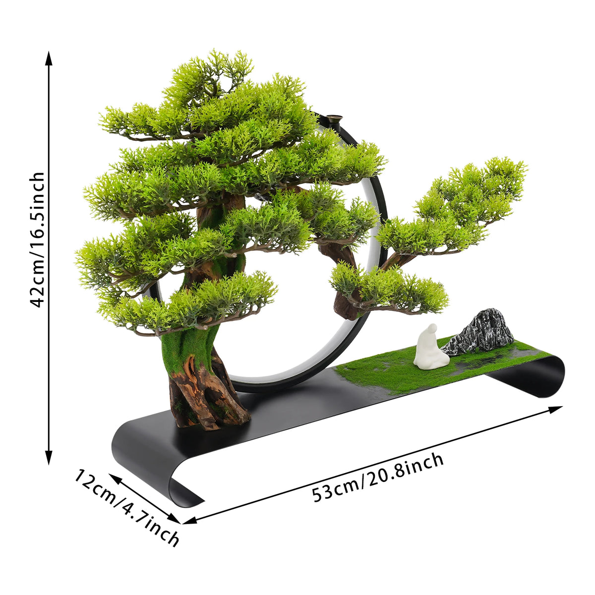 LED Artificial Bonsai Lamp With Ceramic Iron Pine Tabletop Decor