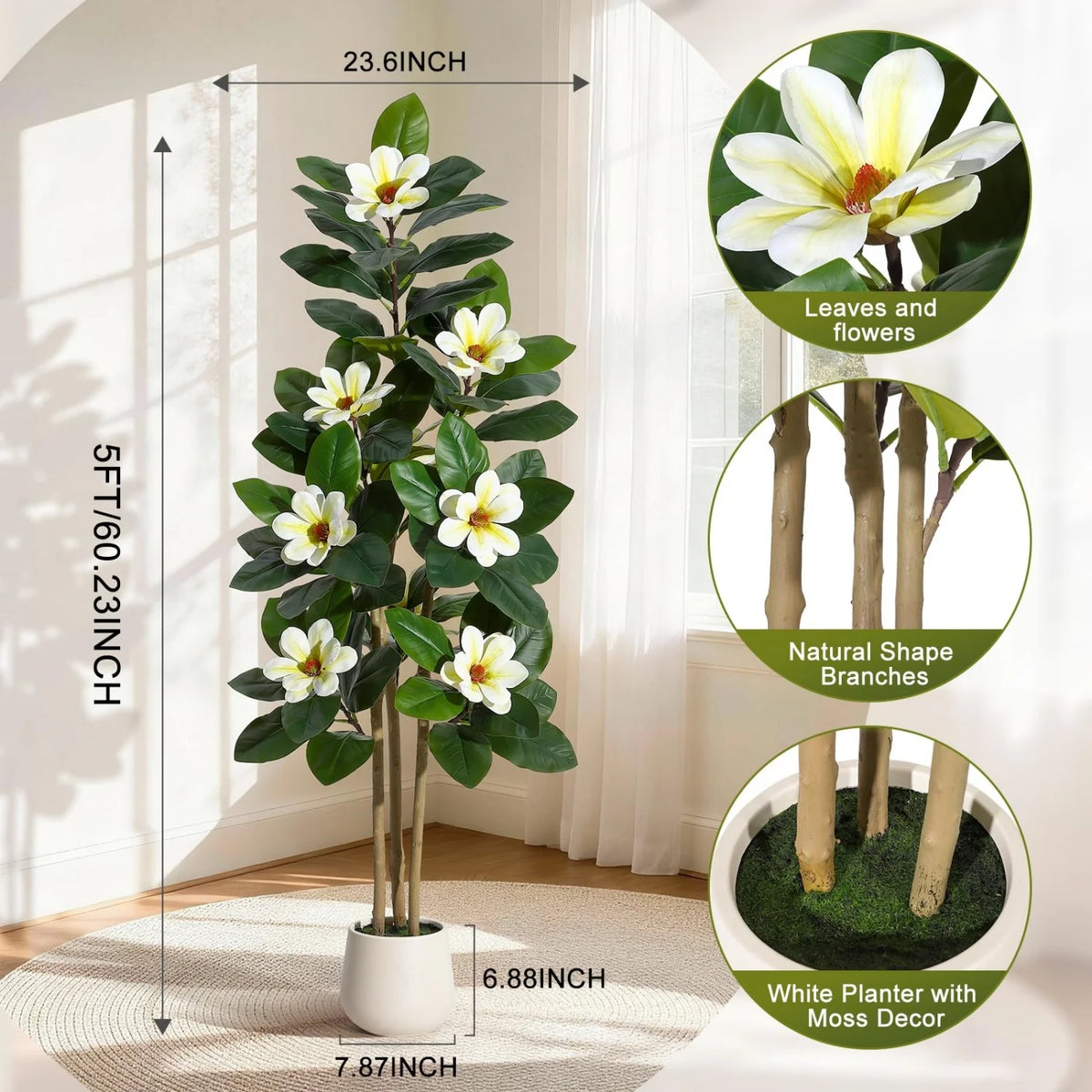 HiMISS Artificial Olive Tree With Lifelike Leaves And Faux Fruit