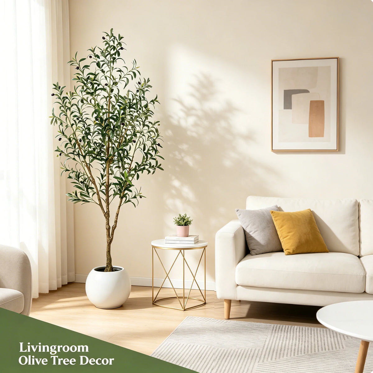Olitree Artificial Olive Tree Faux Plant With Lifelike Fruits