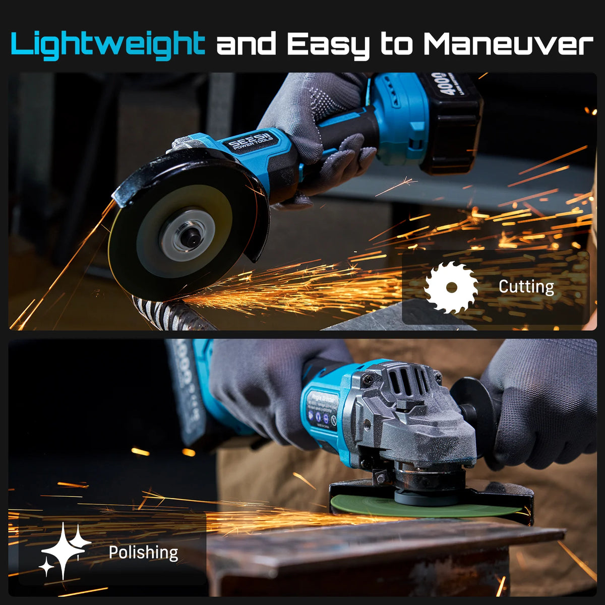 Seesii Three In One Cordless Brushless Power Tool Combo Kit