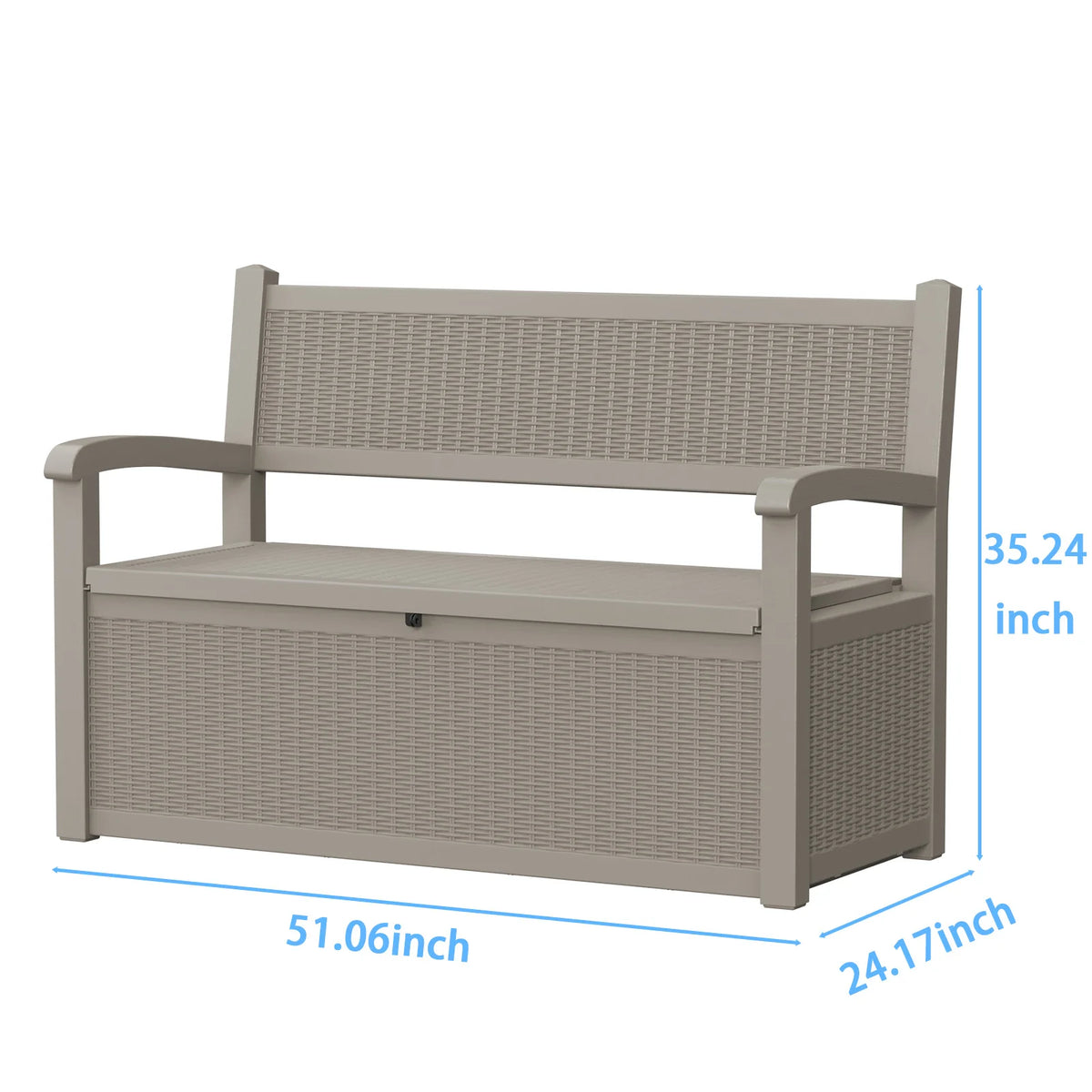 Weatherproof Outdoor Storage Bench With Resin Patio Storage Box