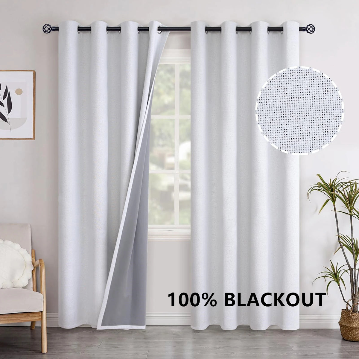 Blackout Soundproof Window Curtains For Living Room And Bedroom