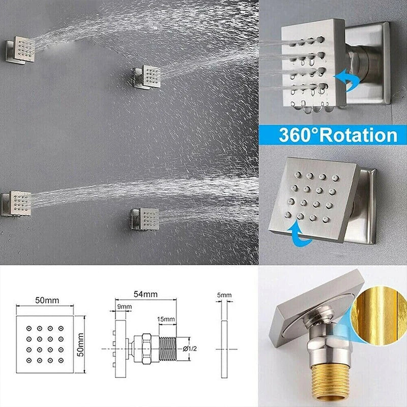 Wanmivezlo LED Rainfall Shower Head With Remote Control