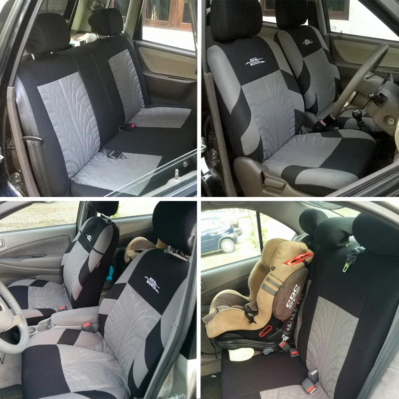 AUTOYOUTH Embroidered Tire Track Universal Car Seat Covers