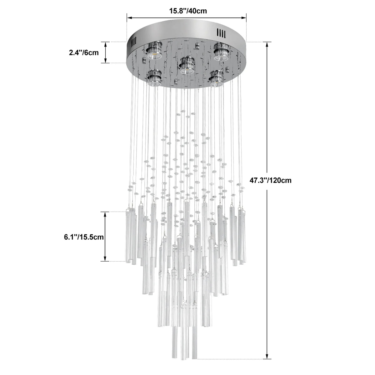 GreeLustr Crystal Ceiling Chandelier Pendant Light Fixture for Home Decor