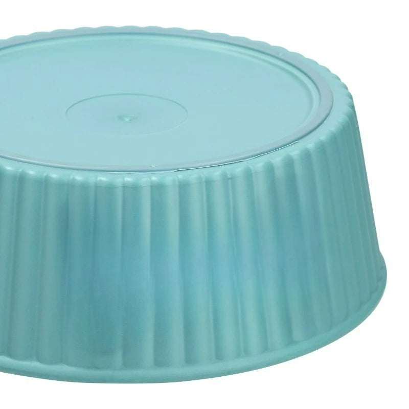 Round Plastic Pet Feeding Bowl With Embossed Woof Design