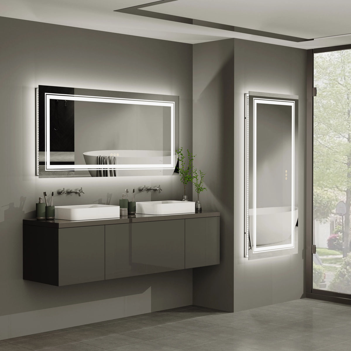 Wisfor Lighted Bathroom Vanity Mirror With Dimmable Anti Fog Lighting