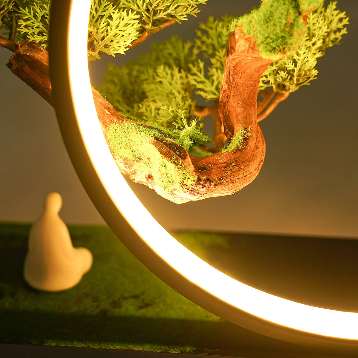 LED Artificial Bonsai Lamp With Ceramic Iron Pine Tabletop Decor