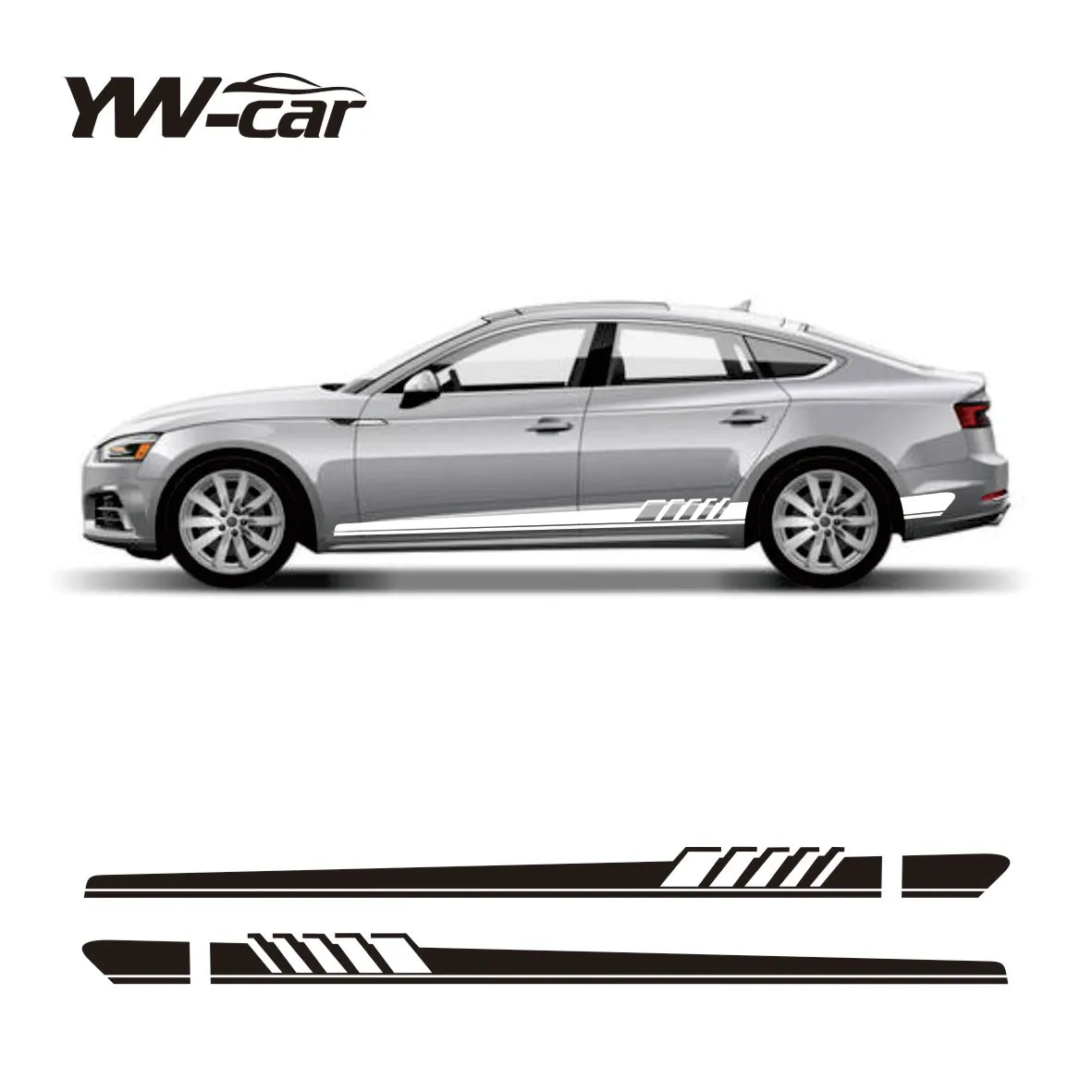 Racing Sport Car Door Side Skirt Stickers for Audi Vehicles
