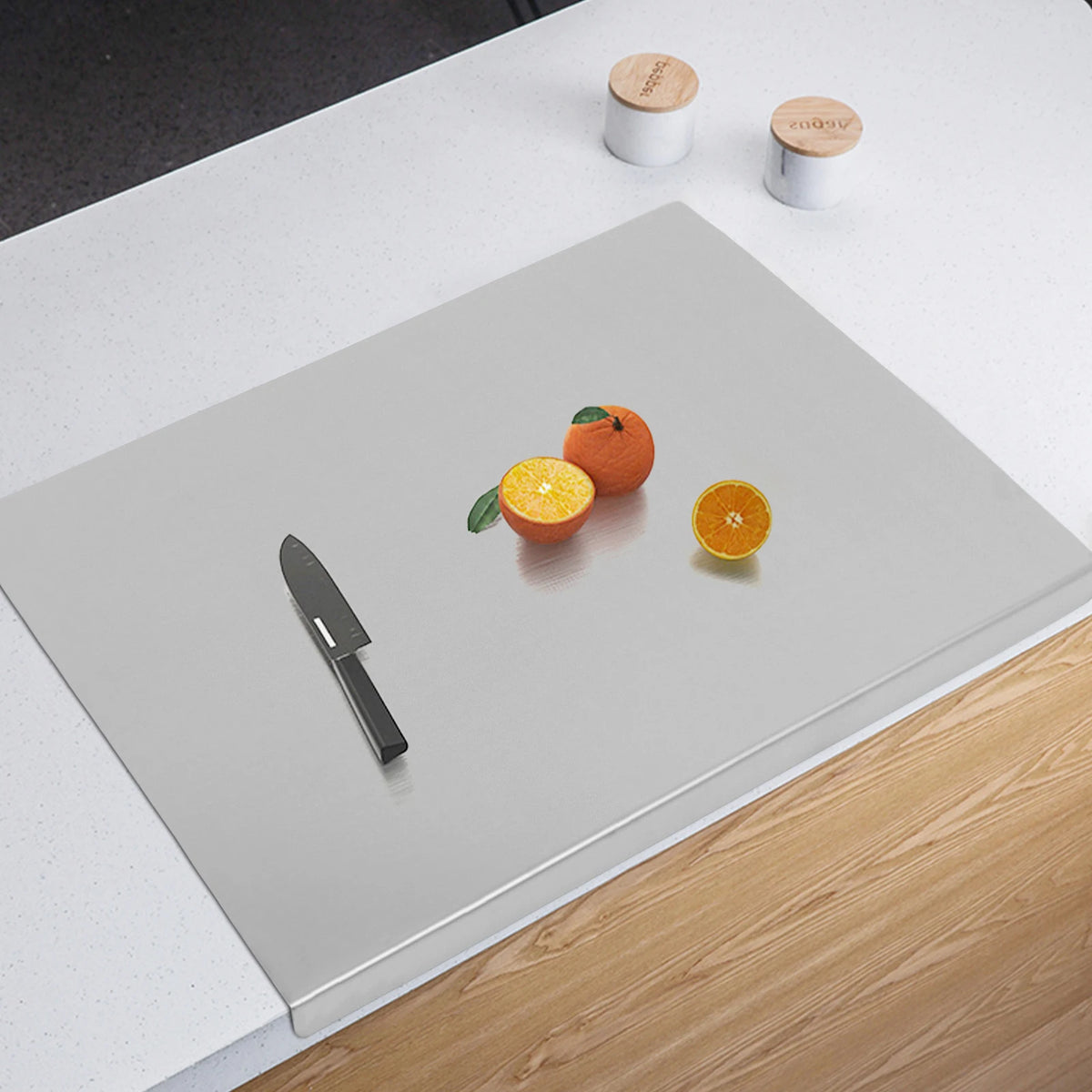 Stainless Steel Chopping Board With Folded Edge For Kitchen Prep