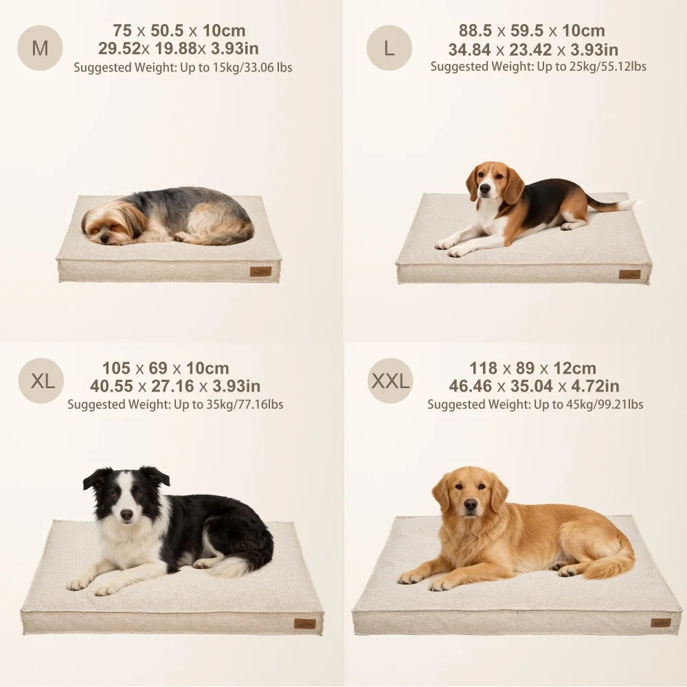 BORWART Waterproof Orthopedic Dog Bed With Washable Removable Cover