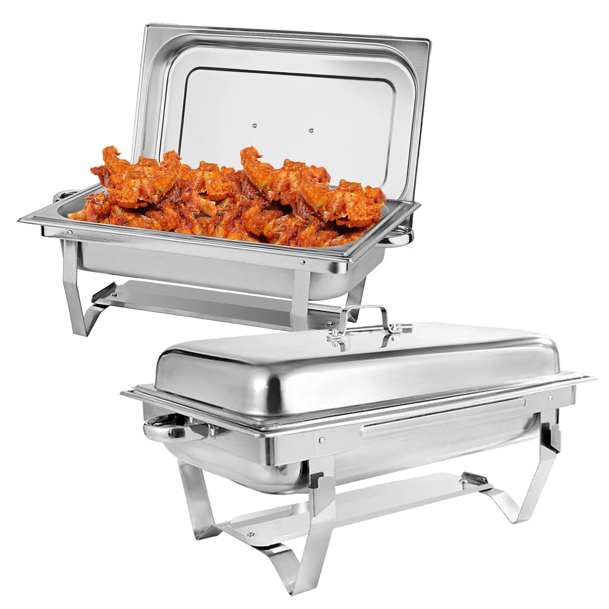 Stainless Steel Chafing Dish Buffet Server With Food Warmer and Fuel Holder