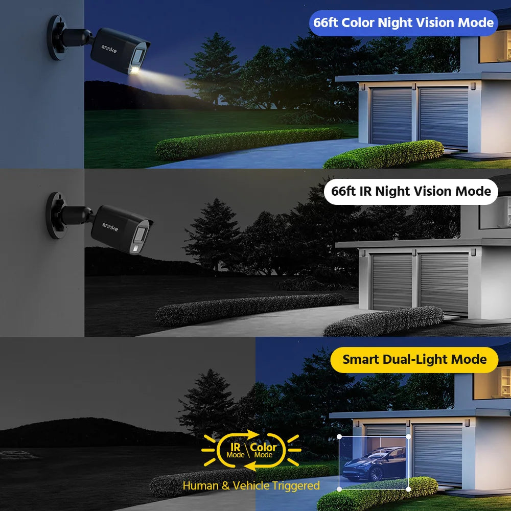 ANNKE Wired Security Camera System With AI Human Vehicle Detection