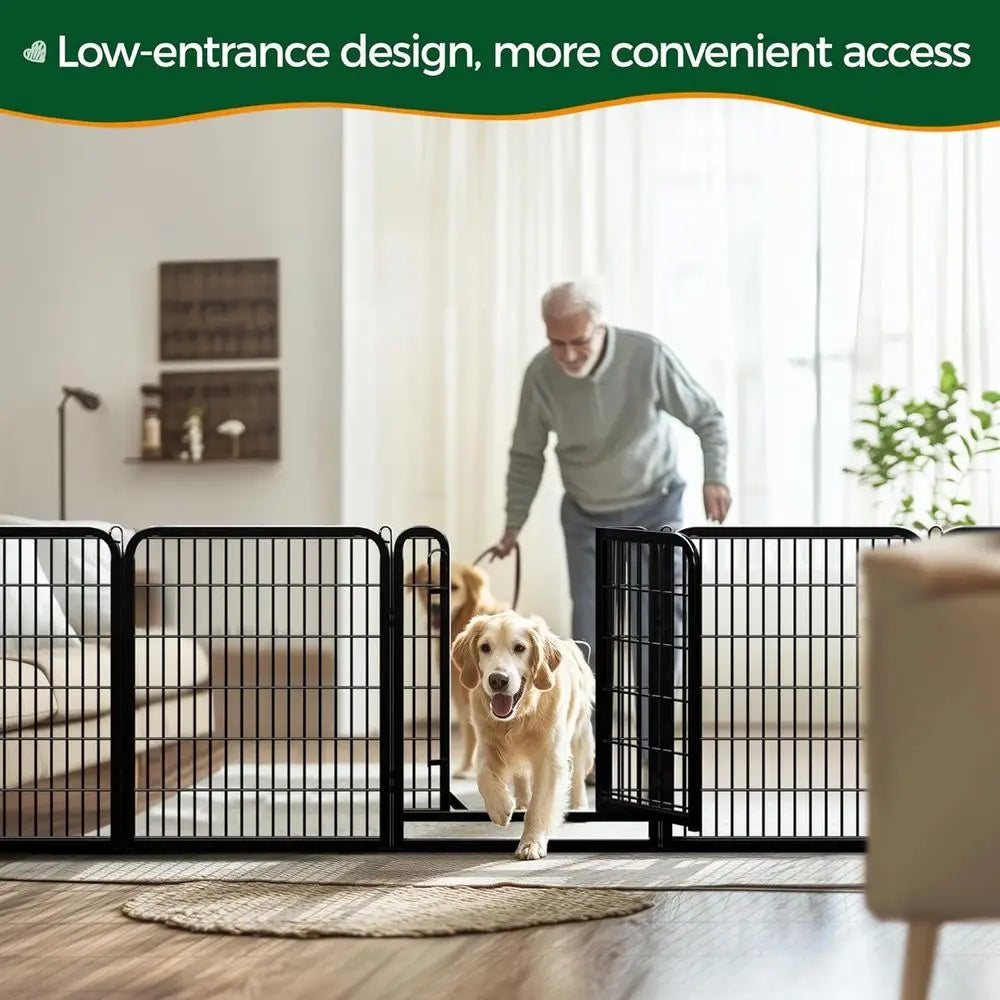 Metal Dog Playpen with Secure Door for Indoor Outdoor Use
