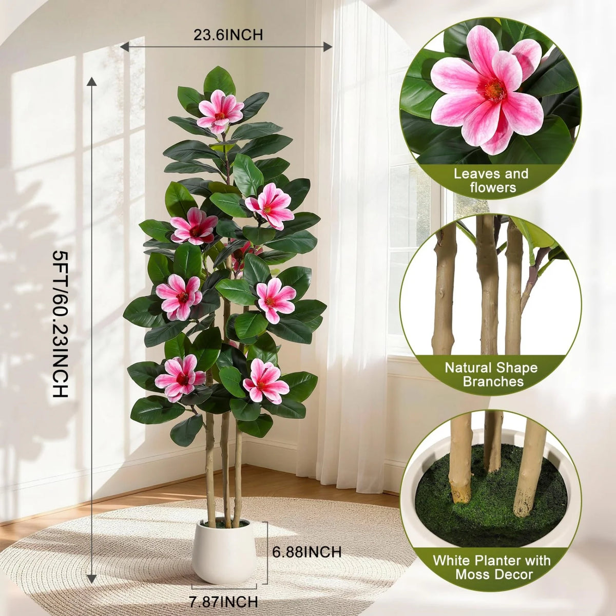 HiMISS Artificial Olive Tree With Lifelike Leaves And Faux Fruit
