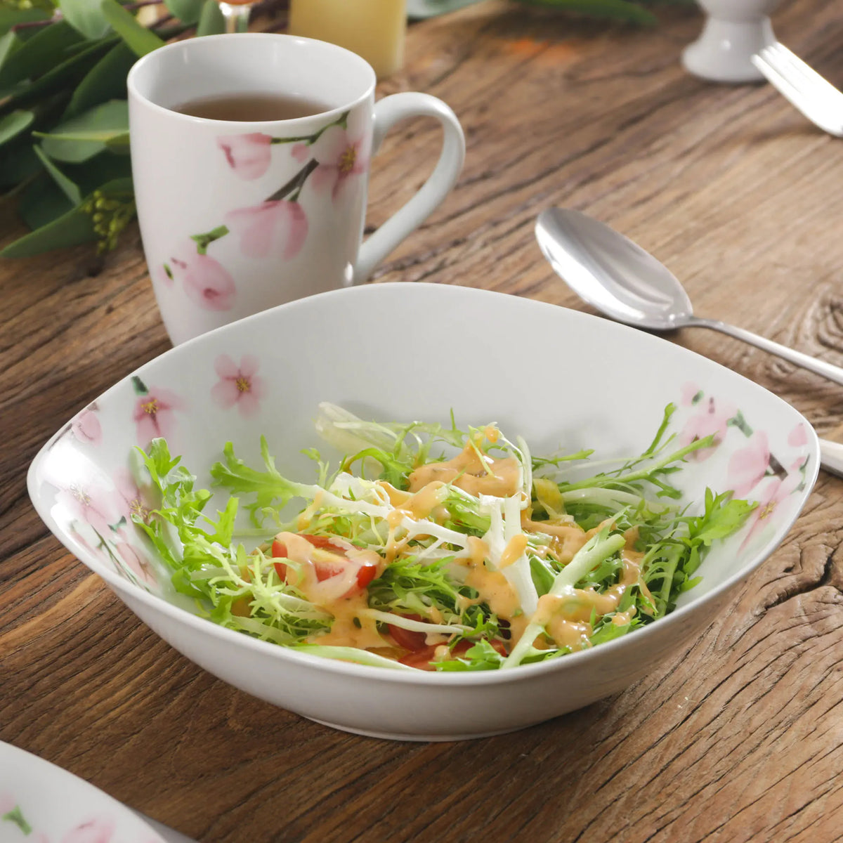 MALACASA Annie Porcelain Dinnerware Set With Plates Cups And Bowls