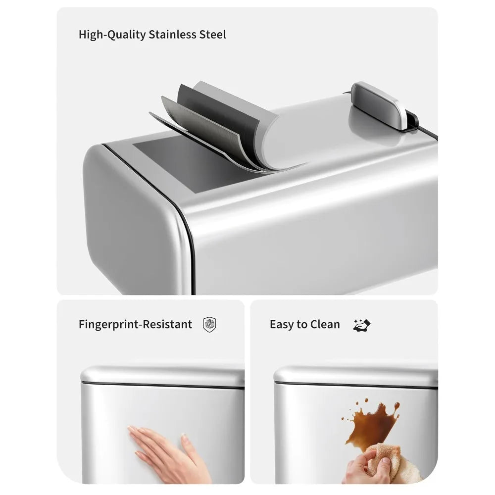 Stainless Steel Step Trash Can With Lid And Silent Close