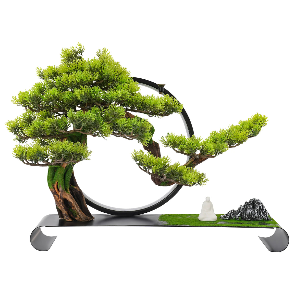 LED Artificial Bonsai Lamp With Ceramic Iron Pine Tabletop Decor