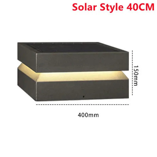 Outdoor Courtyard LED Lawn Lamp Waterproof IP65 Garden Square Solar Street Light For Pillar Chapiter Fence Door Post Decoration