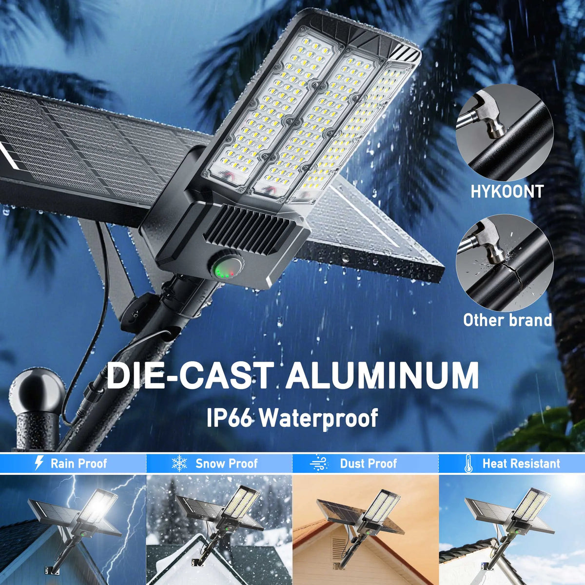 Solar LED Area Light With Motion Sensor Dusk To Dawn Security Lighting