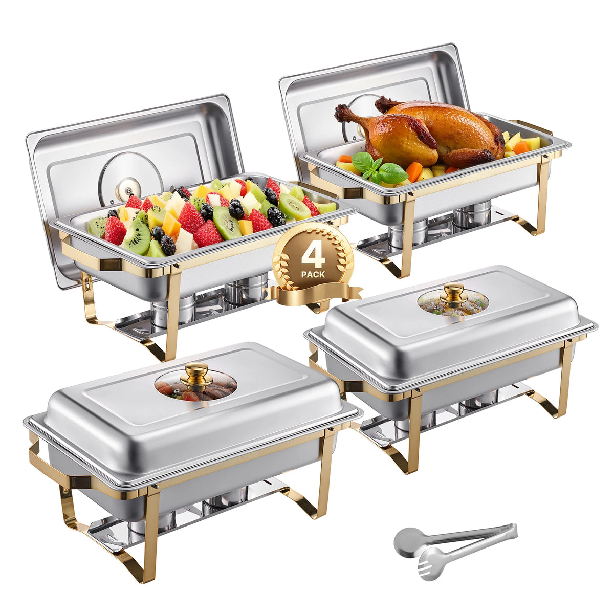 SucceBuy Stainless Steel Chafing Dish Buffet Warmer Set For Catering