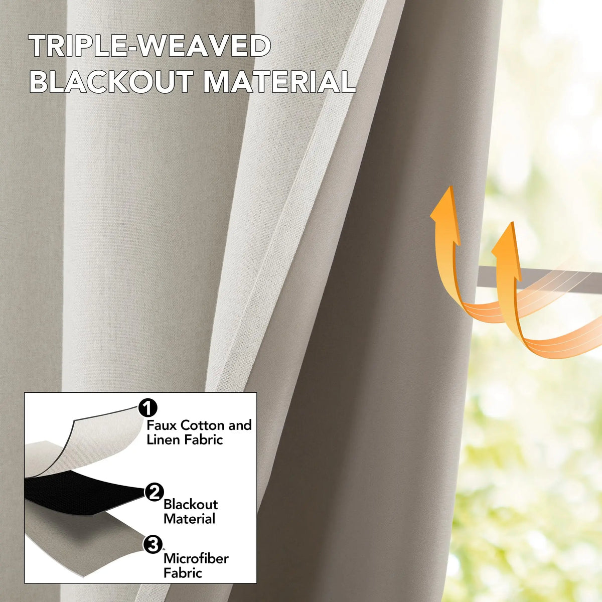 Blackout Soundproof Curtains For French Windows And Bedrooms