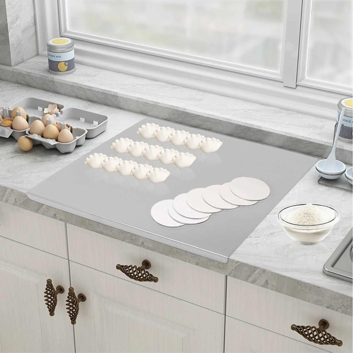 Stainless Steel Chopping Board With Folded Edge For Kitchen Prep