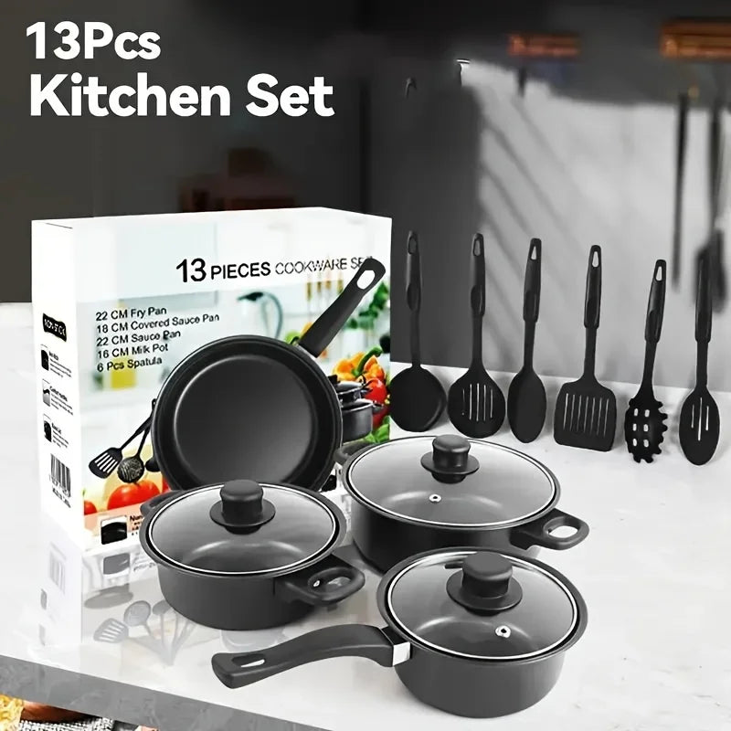 AEHOME Stainless Steel Nonstick Cookware Set For Kitchen And Camping