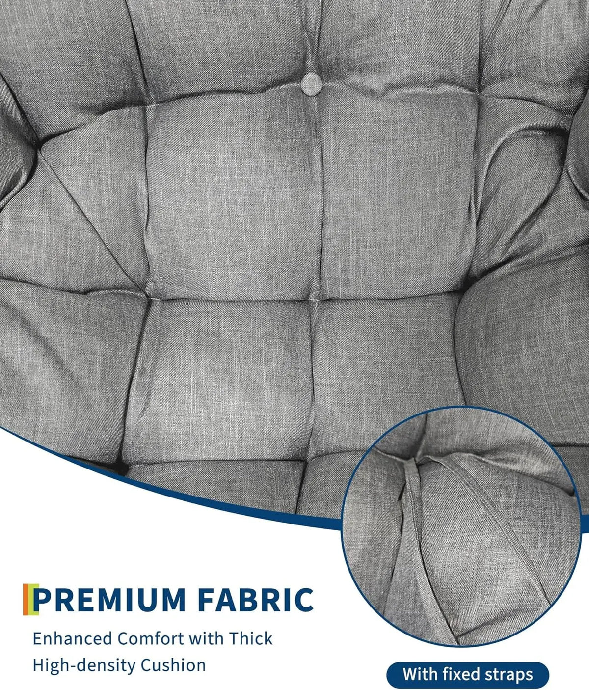 HiMISS Outdoor Papasan Egg Rocking Chair With UV Resistant Cushion